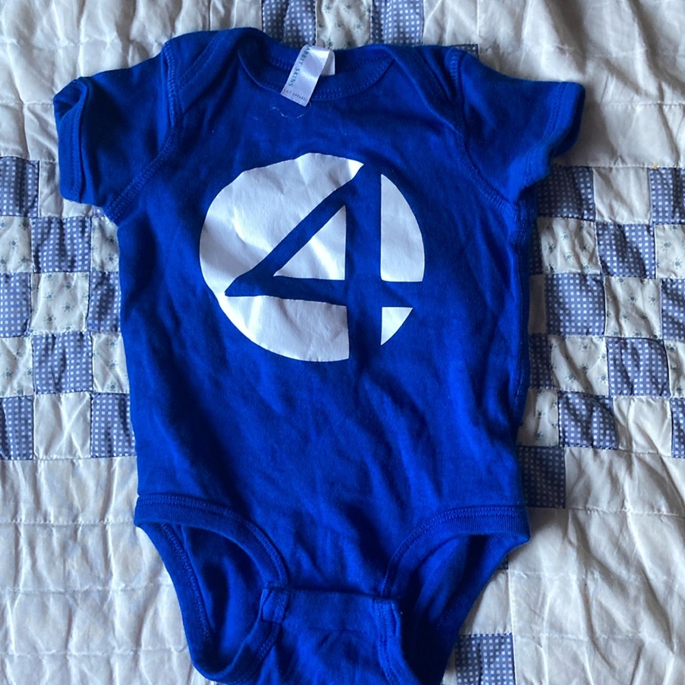 Blue Graphic Fantastic Four Kids One Piece
